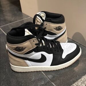 Jordan Black and Tan High-Top Sneakers